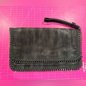 Elegant Black Clutch with Chain Detail